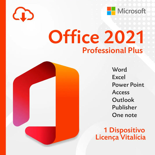 Office 2021 Professional Plus Original Microsoft Vitalicio 32/64Bits Com Nota Fiscal