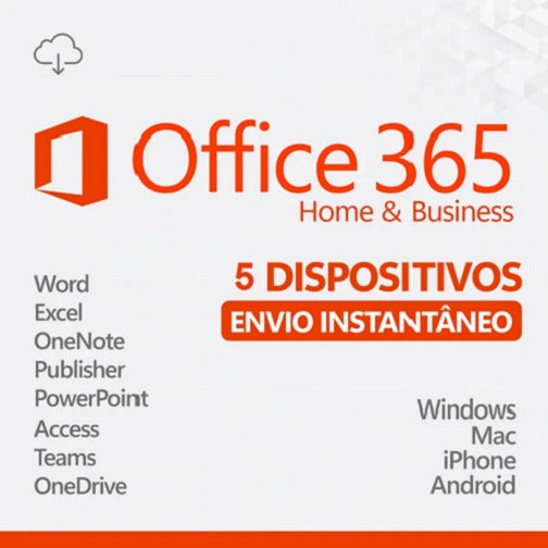 Microsoft Office 365 – Vitalício – Para 05 Dispositivos (PC, Mac, Android Ou IOS) + Nota Fiscal